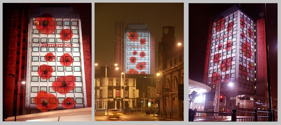 Large Scale Building Projection for Remembrance Week Large Scale Building Projection for Remembrance Week