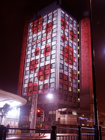 Large Scale Building Projection for Remembrance Week Large Scale Building Projection for Remembrance Week