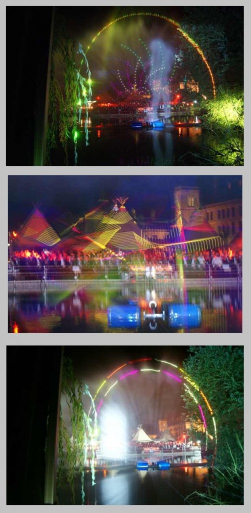 Water screen projection show Walton Hall