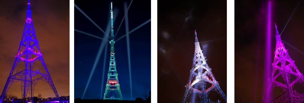Crystal Palace Transmitter Digital Switchover searchlight show