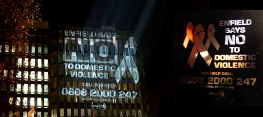 ENFIELD SAY 'NO' OUTDOOR BUILDING PROJECTION