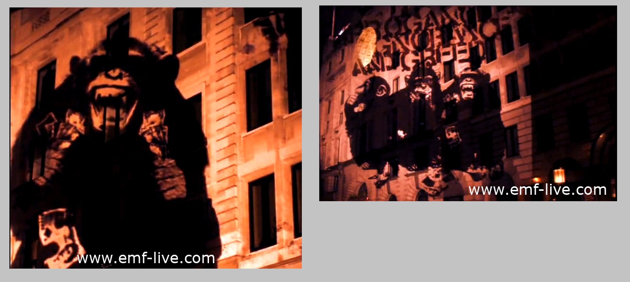 Music video projection for Show of Hands