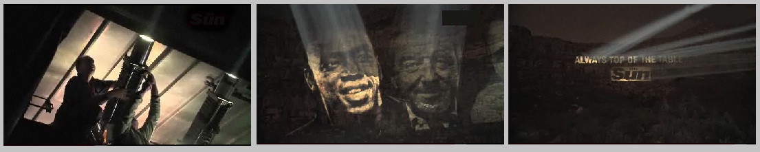 Massive outdoor Mountain Projection onto Table Mountain