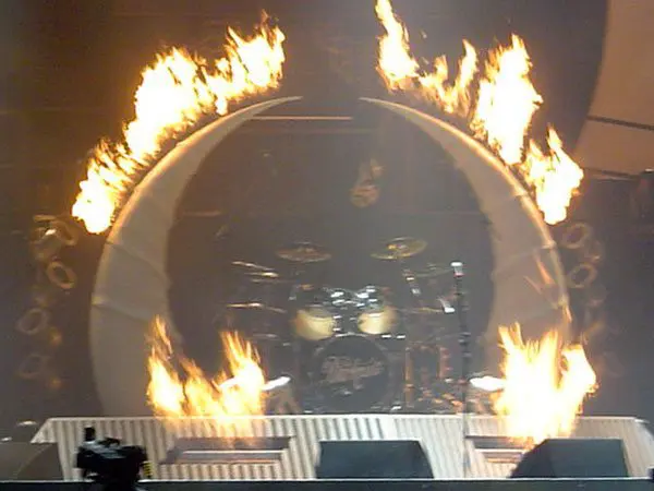 Stage flame effects for The Darkness Tour Stage flame effects for The Darkness Tour