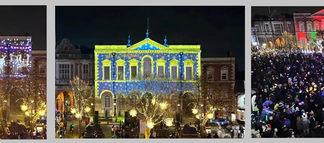 Christmas Projections onto Aylesbury Old Courthouse