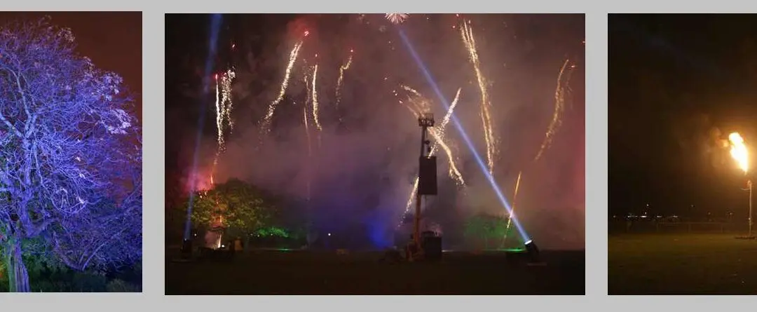Flame effects & lighting for Battersea Park Firework Night