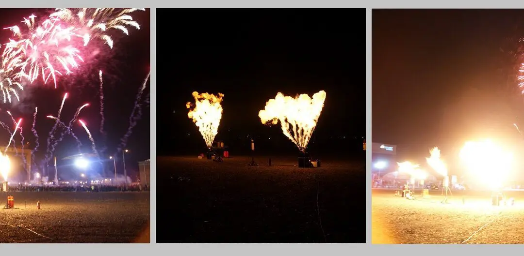 Stage Flame effects for Belfasts Titanic Slipway Firework Display…