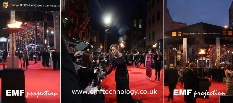 Flame effects at the Bafta’s