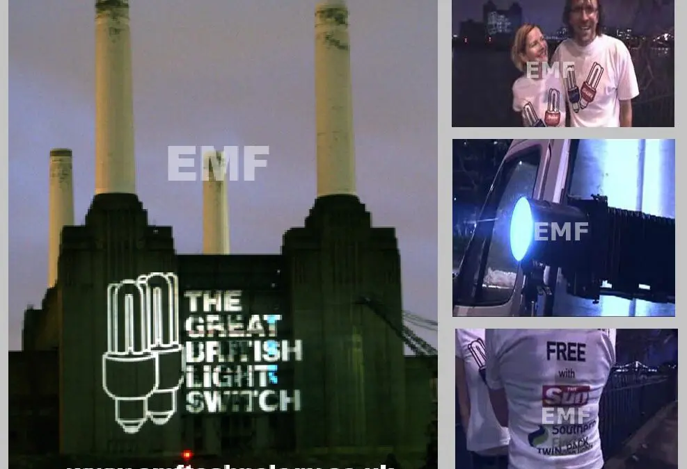 Building Projection onto Battersea Power Station for The Great British Light Switch