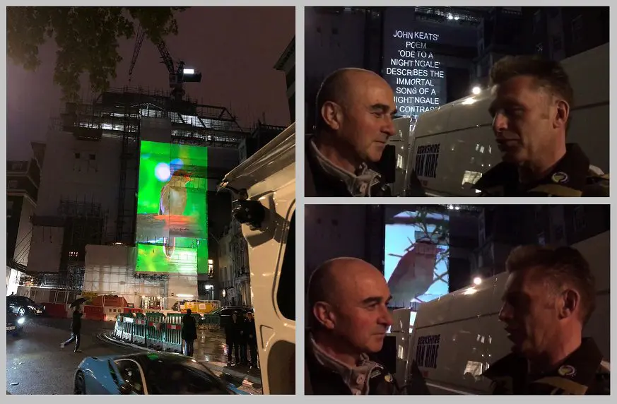 Berkeley Square, London projections for Chris Packham campaign