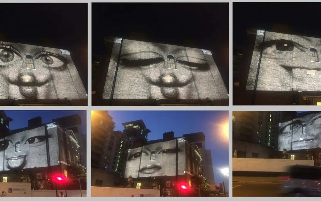 Brunswick House, London projections for Art Night 2018