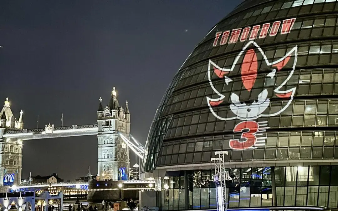 Sonic Hedgehog 3 London City Hall Projections