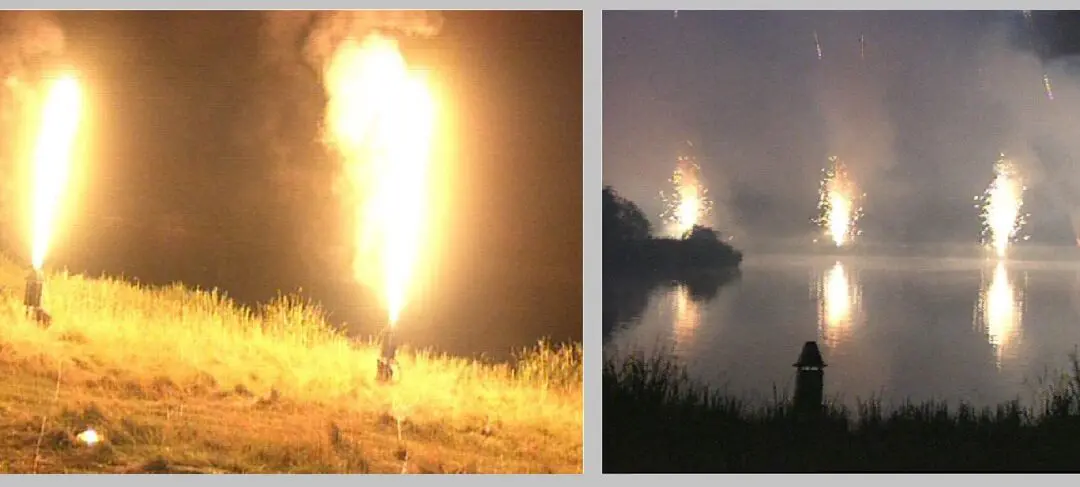 DMX Vulcan Flame Throwers for Getty Estate’s Private Party, Buckinghamshire.