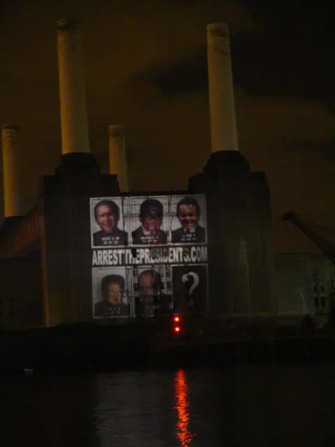 Massive Building Projection onto Battersea Power Station, London.