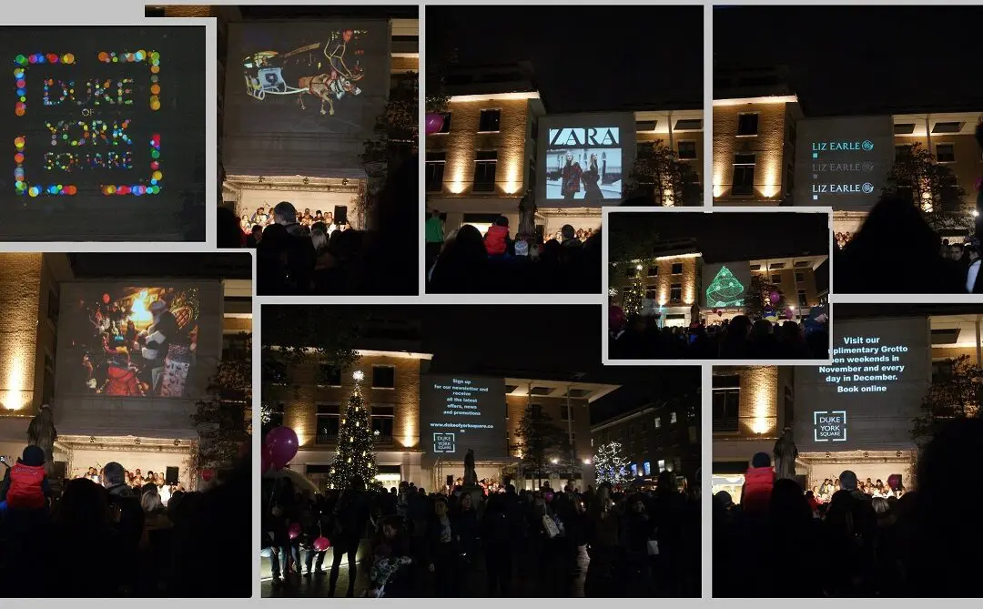 Building Projections for Christmas at Duke of York Square, London