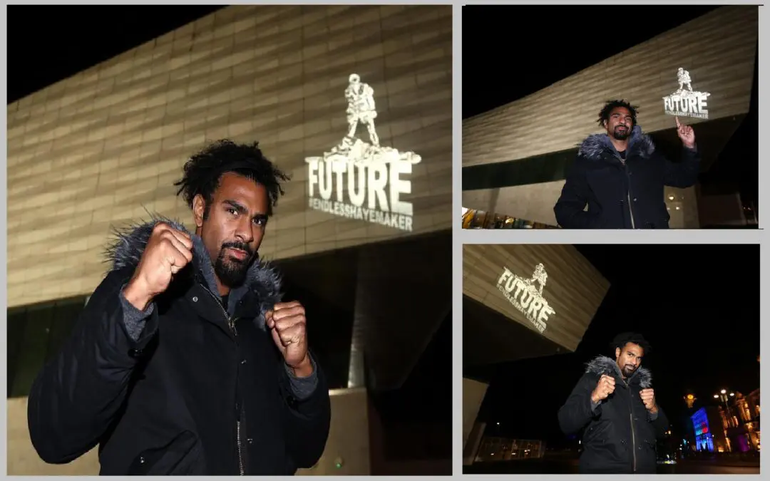 David Haye Image Projected Onto The Museum of Liverpool