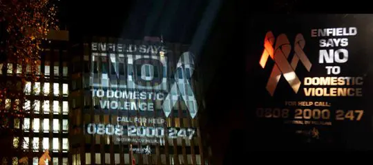 ENFIELD SAY 'NO' OUTDOOR BUILDING PROJECTION