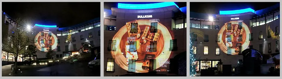 Building Projection Campaign Ferrero Rocher, Birmingham