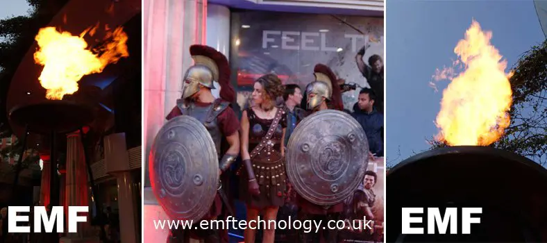 Flame effects for Wrath of the Titans Film Premiere London