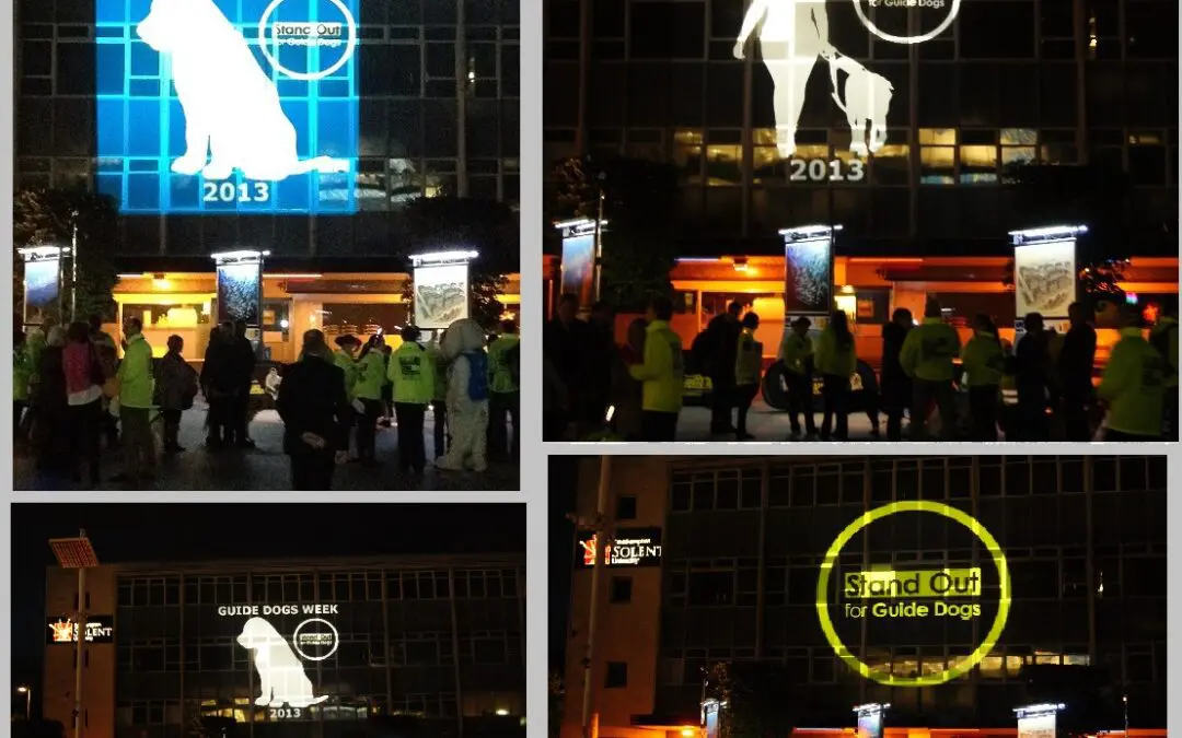 Large outdoor Projection for National Guide Dogs Week of Events, Southampton