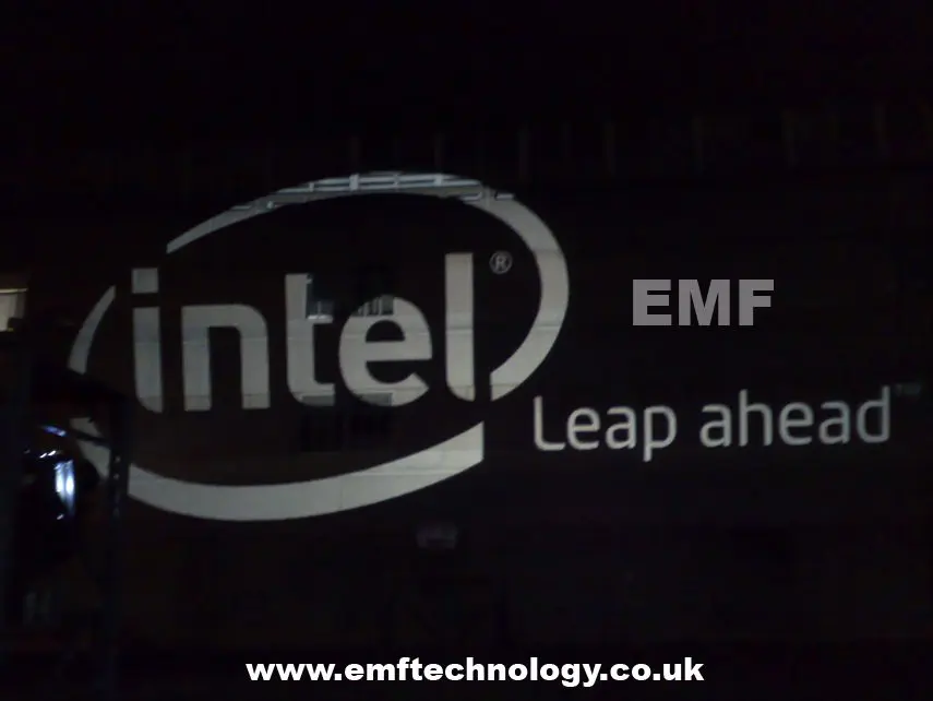 Massive Building Projections for Intel across the Thames, London.