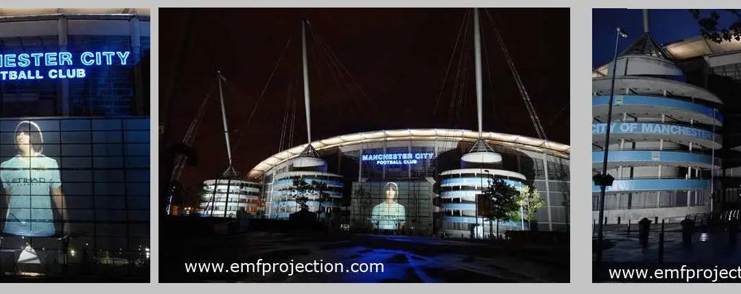 Building Projection onto Manchester City Football Stadium