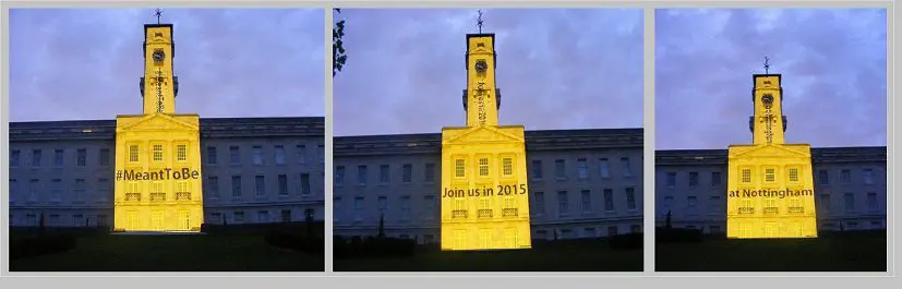 Projection onto Nottingham University #MeantToBe