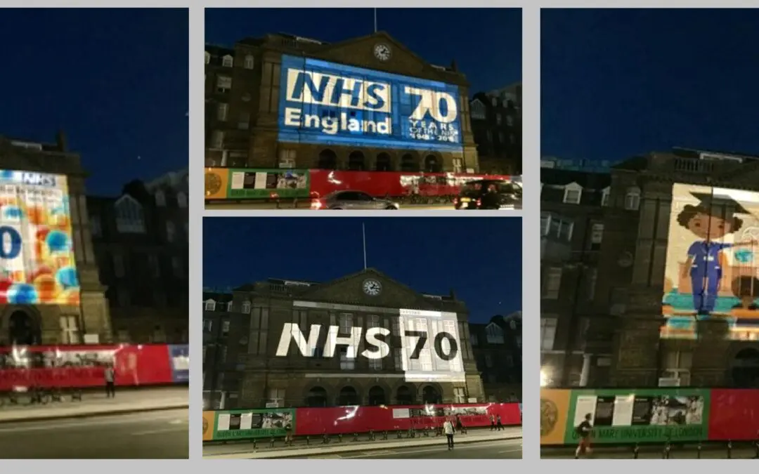 NHS marks 70th anniversary with projections across London Hospital Whitechapel