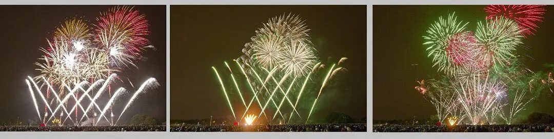 Stage Flame effects at Wanstead Flats Fireworks featuring EMF’s 5 Shooting Flames System