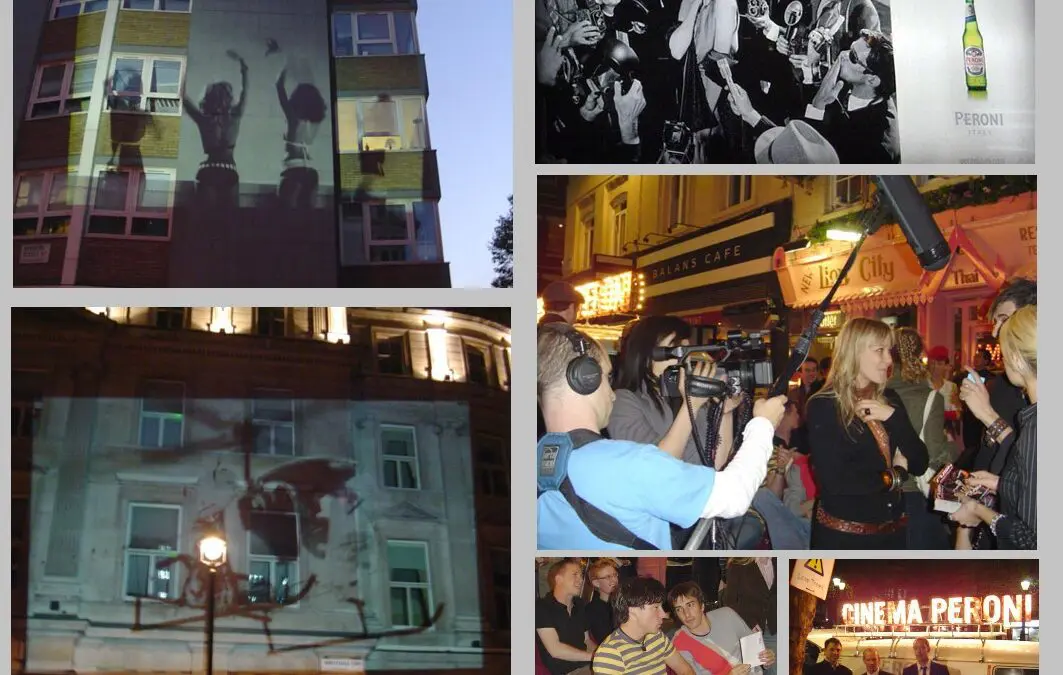 Outdoor Video Building Projection Peroni advertising campaign in London’s West End.