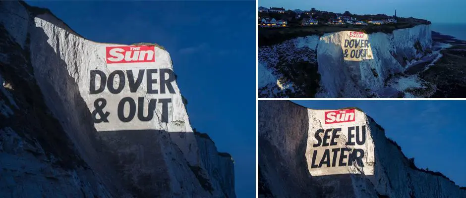 Dover and Out White Cliffs of Dover projection