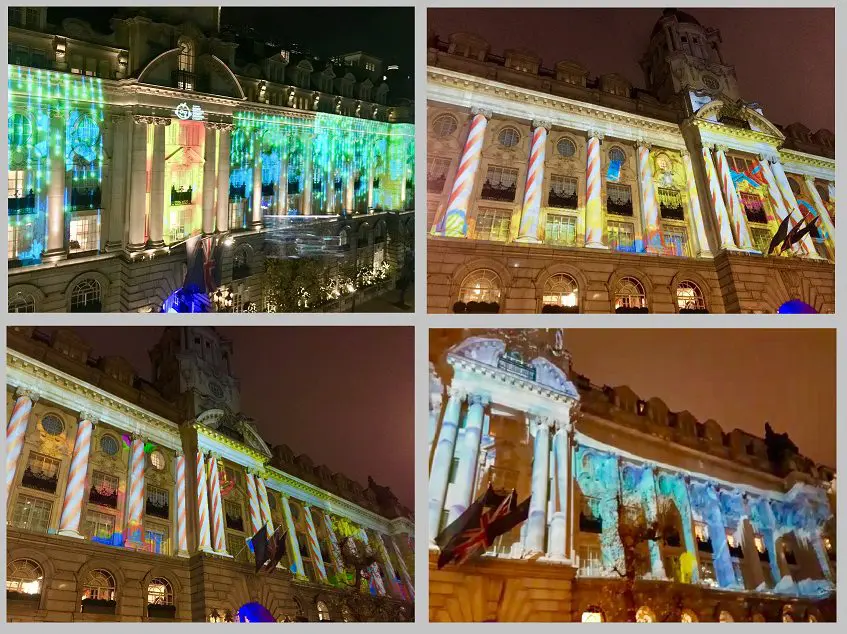 Rosewood Hotel Christmas building projection, London