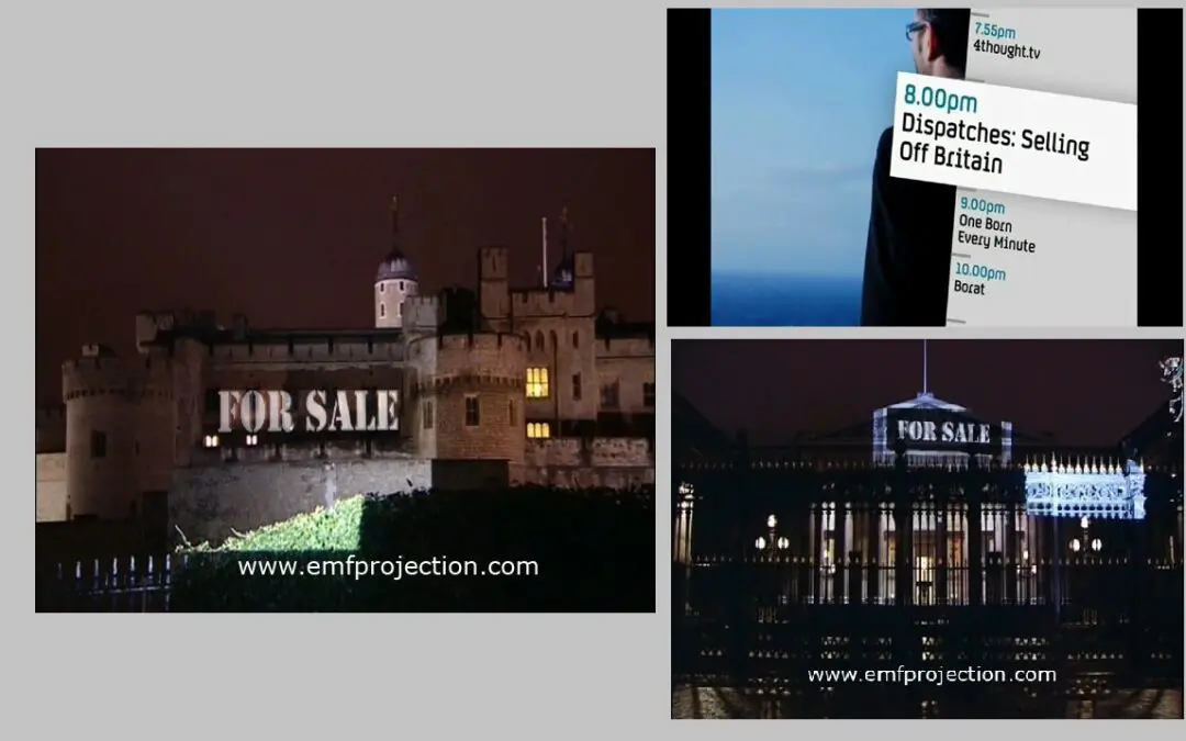 Building Projections for Channel 4 Selling Off Britain