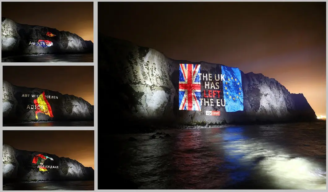 Brexit projections White Cliffs of Dover