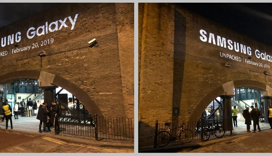 Tobacco Dock building projections for Samsung Electronics launch