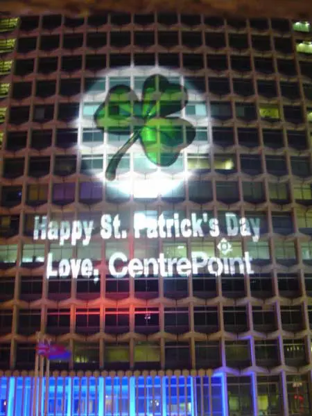 Centrepoint Building Projection celebrates St Patricks Day