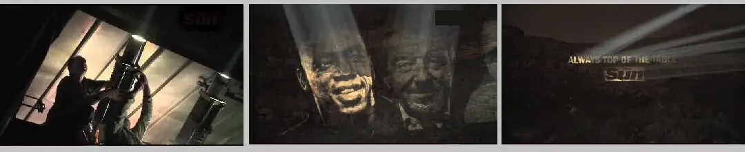 Massive outdoor Projection onto Table Mountain