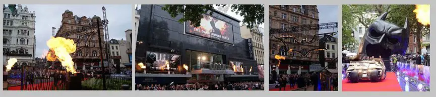 Flame effects at The Dark Knight Rises European Premiere