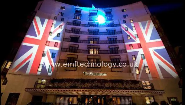 Outdoor Building Projection onto The Dorchester – Fashion for the Brave