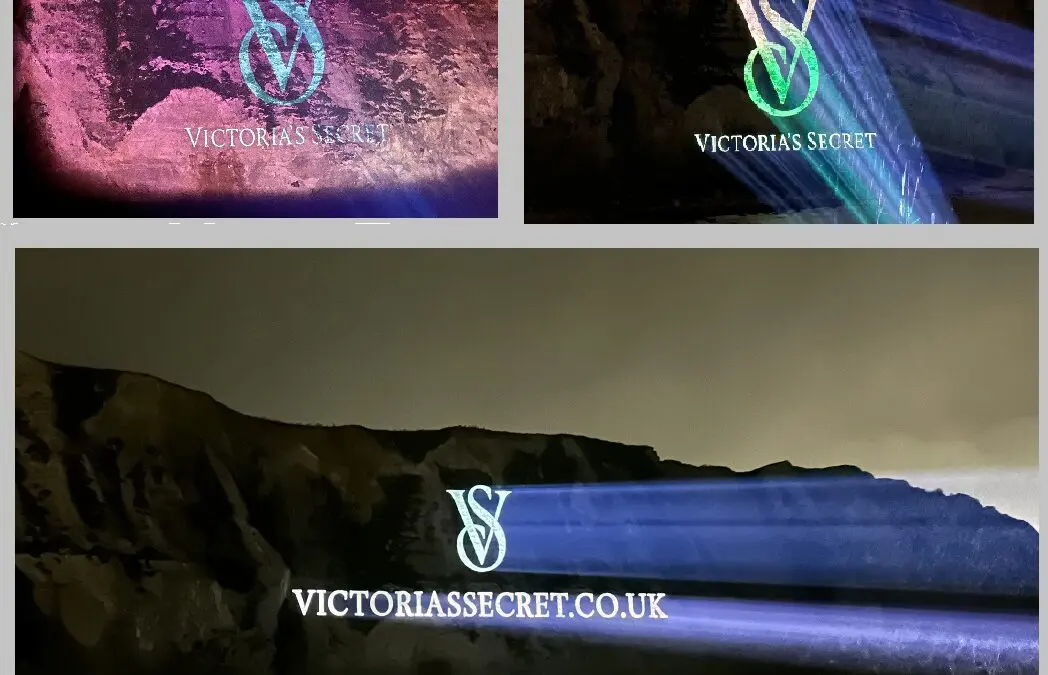 Victoria’s Secret Perfume Launch projected onto White Cliffs of Dover