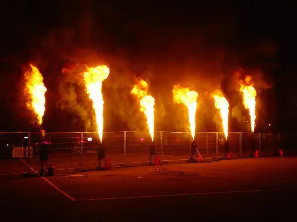 Vulcan Flame effects for ARC Fundraiser, Battersea Power Station, London
