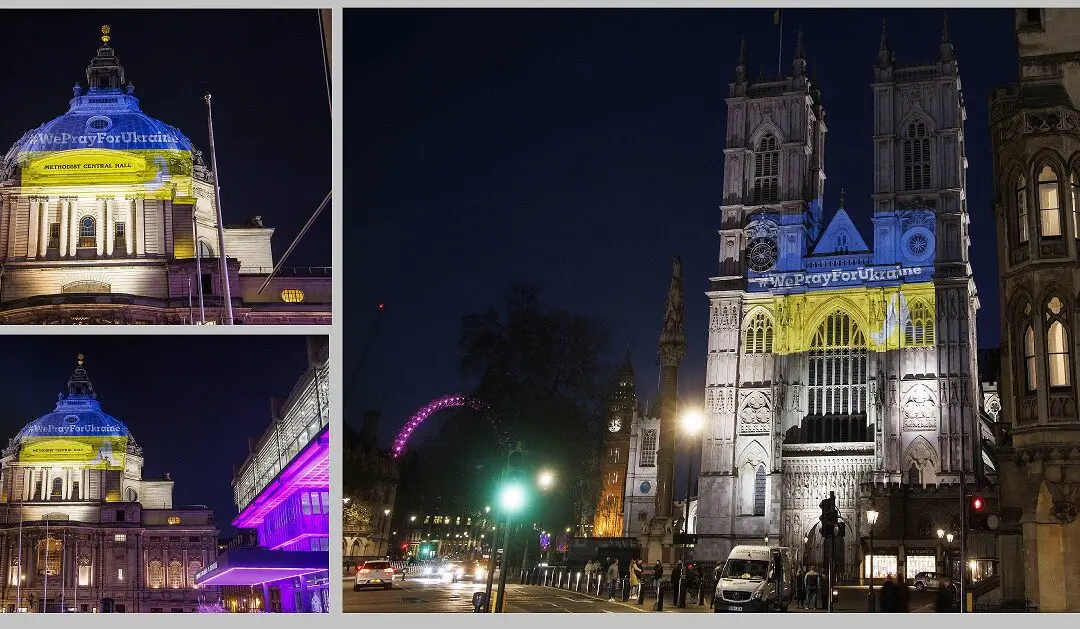 Projections onto Westmister Abbey for Ukraine