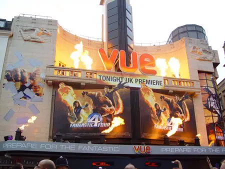 Firestorm Flame effects for Fantastic Four Premier – Vue cinema, Leicester Square London.