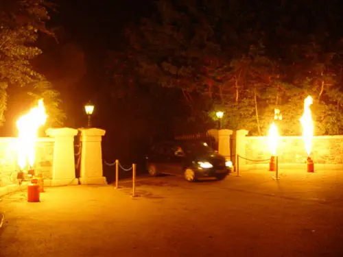 Flambe Boxed flames for driveway welcome for Ryder Cup Gala Dinner Guests, Dublin