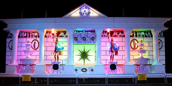 Bespoke Flame and Water effects for the Roman Tableau, Blackpool Illuminations