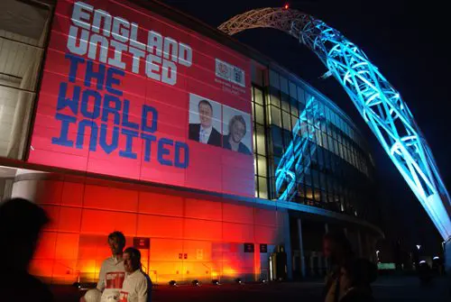 Wembley Stadium Outdoor Projection for England United World Cup Bid 2018!