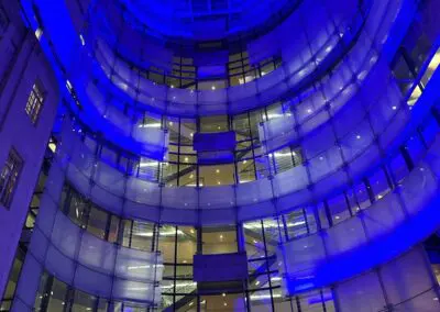 Image of BBC exterior Facade Lighting installation