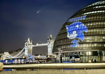 City Hall London projections Sonic Hedgehog 3