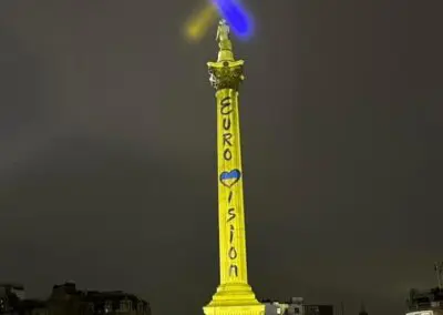 Eurovision Nelson Column London projections