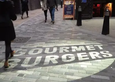 Gourmet Burgers video projection installations